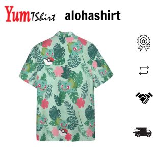 Pokemon Hawaiian Shirt Bulbasaur Tropical Green Hawaii Shirt Pokemon Aloha Shirt