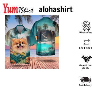 Plumeria German Shepherd Colorful Comfortable Hawaiian Aloha Beach Shirt