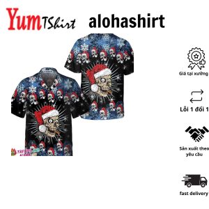 Skull Naughty Face Christmas Edition Hawaiian Shirt Christmas Skull Shirt Unique Gift For Christmas