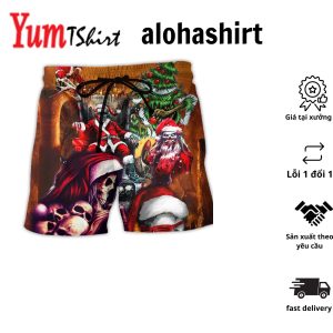 Skull Naughty Face Christmas Edition Hawaiian Shirt Christmas Skull Shirt Unique Gift For Christmas