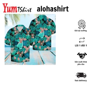 Sphynx Behind Tropical Forest Pattern Hawaiian Shirt