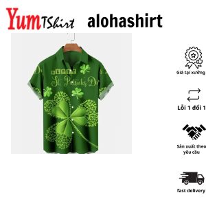 St Patrick’S Day Shamrock Short Sleeve Hawaiian Shirts Hawaiian Shirt For Men And Women