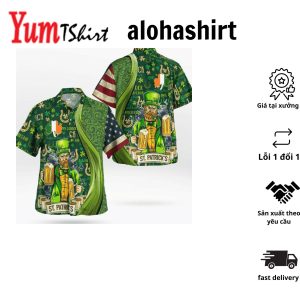 St Patricks Day Happy Coin Shamrock Lucky Custom Photo – Hawaiian Shirt – Personalized Photo Gifts Hawaiian Shirt