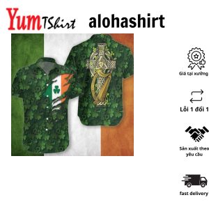 St Patricks Day Hawaii Shirt Irish Flag Under Clover Aloha Shirt St Patricks Day Hawaiian Shirt