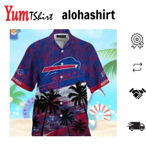 Tropical Buffalo Bills Short Sleeve Button Up Hawaiian Shirt Sleek
