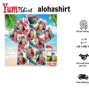 Tropical Leaves And Flowers Maine Coon Cats Custom Hawaiian Shirt