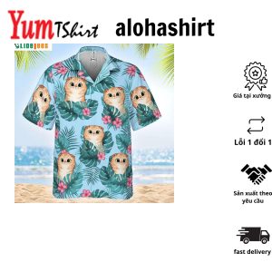 Tropical Leaves And Flowers Maine Coon Cats Custom Hawaiian Shirt