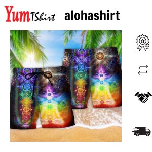 Yoga Mind And Soul In A Harmony Chakra Aloha Hawaiian Beach Shorts