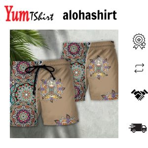 Yoga Quilt Style Aloha Hawaiian Beach Shorts
