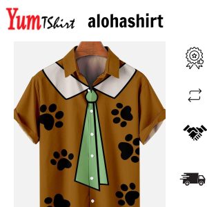 Yogi Bear Show Tie Men’s Short Sleeve Hawaiian Shirt