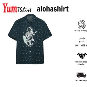 3D Acoustic Guitar Hawaii Shirt Guitar Hawaiian Shirts Casual Short Sleeve Guitar Shirt Men