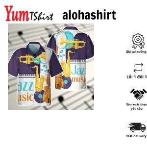 3D Full Printed Jazz Music Hawaiian Shirts For Men And Women Jazz Music Saxophone Hawaii Shirts Unisex Hawaiian Shirt