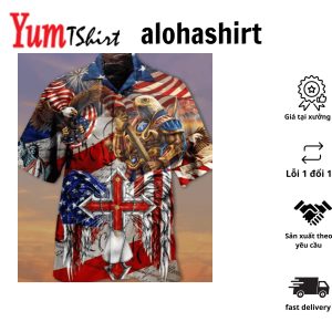 4Th Of July Hawaii Shirt Combatant Eagle American Flag Hawaiian Aloha Shirt Unisex Adult