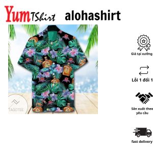 Alluring Tropical Panorama Unfolds on a Casual Hawaiian Shirt