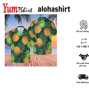Aloha Pineapple Hawaiian Shirt with Pineapple and Floral Print