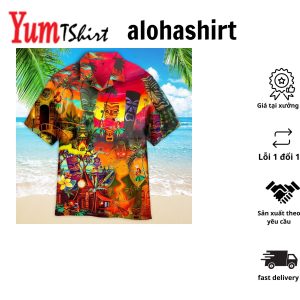Beach Shirt Aloha Tiki Tiki Awesome Hawaiian Shirt Hawaiian Shirt Vintage Floral Hawaiian Shirt Men Women