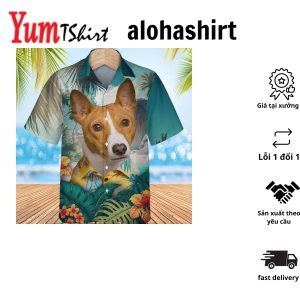 Basenji Voiceless Wonder Captured In 3D Hawaiian Tropical Shirt