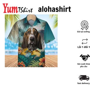 Basset Hound Ai – 3D Tropical Hawaiian Shirt