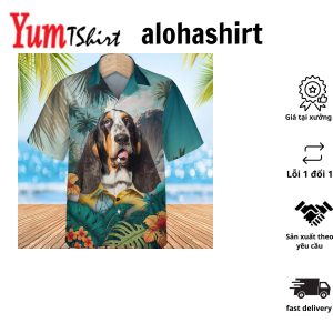 Basset Hound Long Ears Elegance In 3D Hawaiian Tropical Shirt