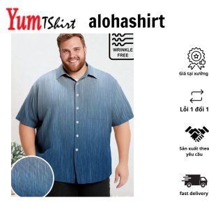 Big & Tall Retro Stripes TieDye Free Seersucker Hawaiian Shirt
