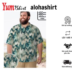 Big & Tall Retro TieDye Chevron Stripe Free Seersucker Hawaiian Shirt