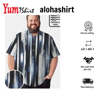 Big & Tall Retro TieDye Stripes Free Seersucker Hawaiian Shirt
