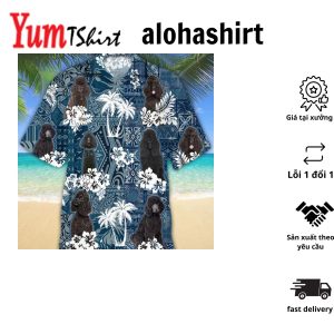 Black Poodle 3D Tropical Hawaiian Shirt Dog Lover Hawaiian Shirt Summer Hawaiian Shirt For Men And Women