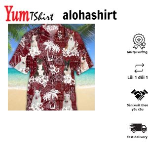 Bull Terrier Red Hawaiian Shirt Animal Summer Shirts Dog Lover Shirts Hawaiian Shirt Men