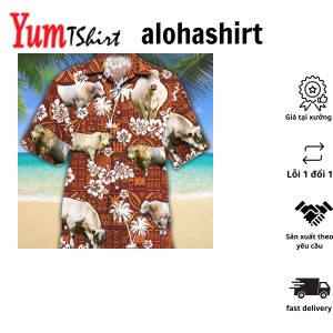Charolais Cattle Lovers Red Tartan Pattern Hawaiian Shirt Cow Hawaiian Shirt For Summer Gifts