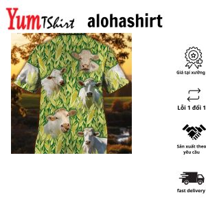 Charolais Cattle Hawaiian Shirt Vintage Farm Hawaiian Shirts For Men Animals Button Down Mens Hawaiian Shirts