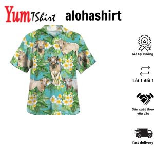 Charolais Cow Hawaiian Shirt Cow Lovers Funny Animal Hawaiian Shirts Shirt For Men Gift For Him