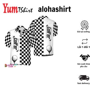 Checkerboard Style Golfer Hawaiian Shirt