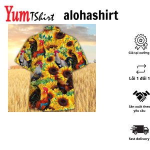 Chickens Adorned With Bright Sunflowers Hawaiian Shirt