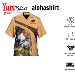 Chicken An Old Rooster And His Cute Chick Personalized Hawaiian Shirt