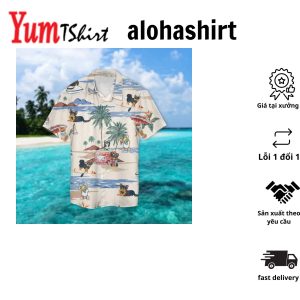Chihuahua Longhair Summer Beach Hawaiian Shirt Hawaiian Shirts For Men Short Sleeve Aloha Beach Shirt