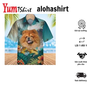 Chow Chow Lionlike Grace In Spectacular 3D Hawaiian Tropical Shirt