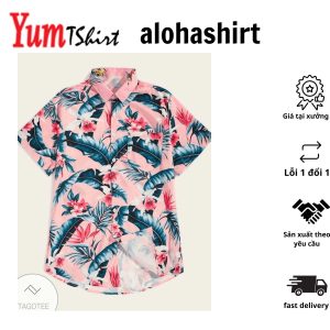 Dn Hawaiian Shirt Stitch Blue And Pink Pattern Hawaii Tshirt Cute Dn Stitch Aloha Shirt