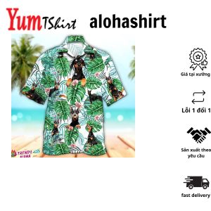 Doberman Hawaiian Shirt Doberman Leaves Tropical Aloha Hawaiian Shirts