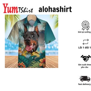 Doberman Pinscher Guarding Spirit In 3D Hawaiian Tropical Shirt
