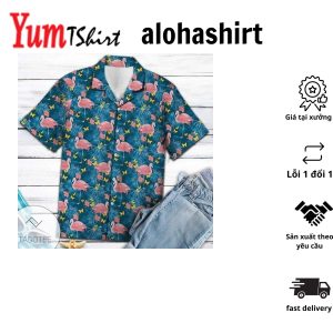 Flamingos & Palms Enhancing The Tropical Vibe Hawaiian Shirt