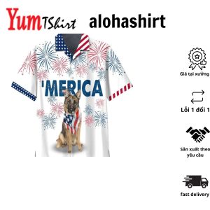 American Eskimo Dog Red Tribal Pattern Hawaii Shirt Dog Hawaiian Shirt Men Short Sleeve Hawaiian Aloha Shirt