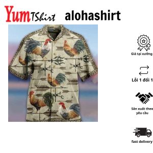 Hawaiian Aloha Shirts Weathervane Rooster Chicken Lover Hawaiian Shirt For Summer Gifts