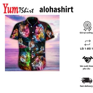Head Of Tiger Fantasy Design Hawaiian Shirt