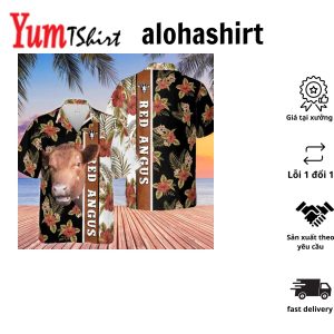 Hibiscus Flowers Simmental Cattle Brown Hawaiian Shirt Cow Hawaiian Shirt Summer Gifts For Men And Women