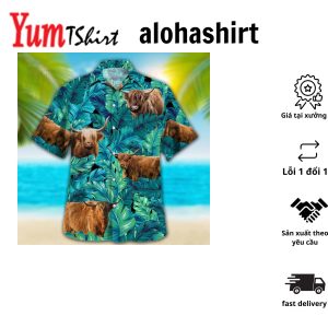 Highland Tropical Hawaiian Palm Leaves All Over Printed 3D Hawaiian Shirt