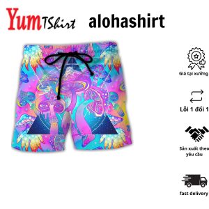 Hippie Mushroom Stay Trippy Little Hippie Colorful Hawaiian Shirt