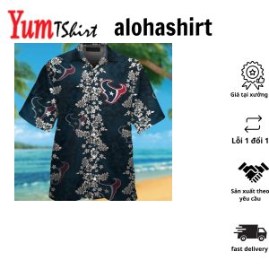 Houston Texans Short Sleeve Button Up Tropical Hawaiian Shirt VER015