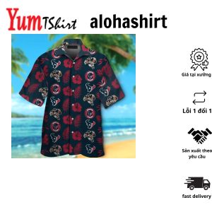 Houston Texans Short Sleeve Button Up Tropical Hawaiian Shirt VER018