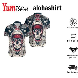 Houston Texans Skull NFL Gift For Fan Hawaii Shirt And Shorts Summer Collection