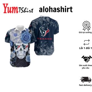 Houston Texans Skull NFL Gift For Fan Hawaii Shirt And Shorts Summer Collection